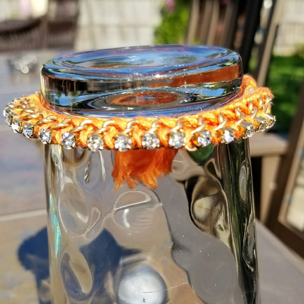 Set of 3 colorful rhinestone and thread bracelets - Picture 6 of 7